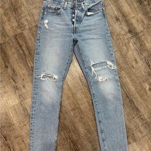 Levi's Light Blue Distressed High-Rise Jeans